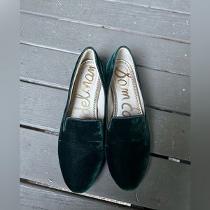 Sam Edelman Dark Green Velvet Loafer